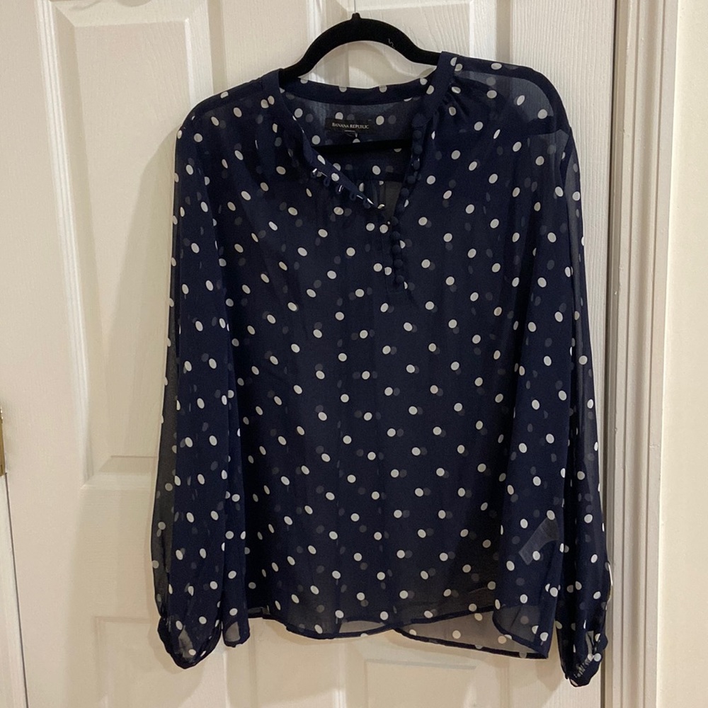 Polka dot sheer blouse